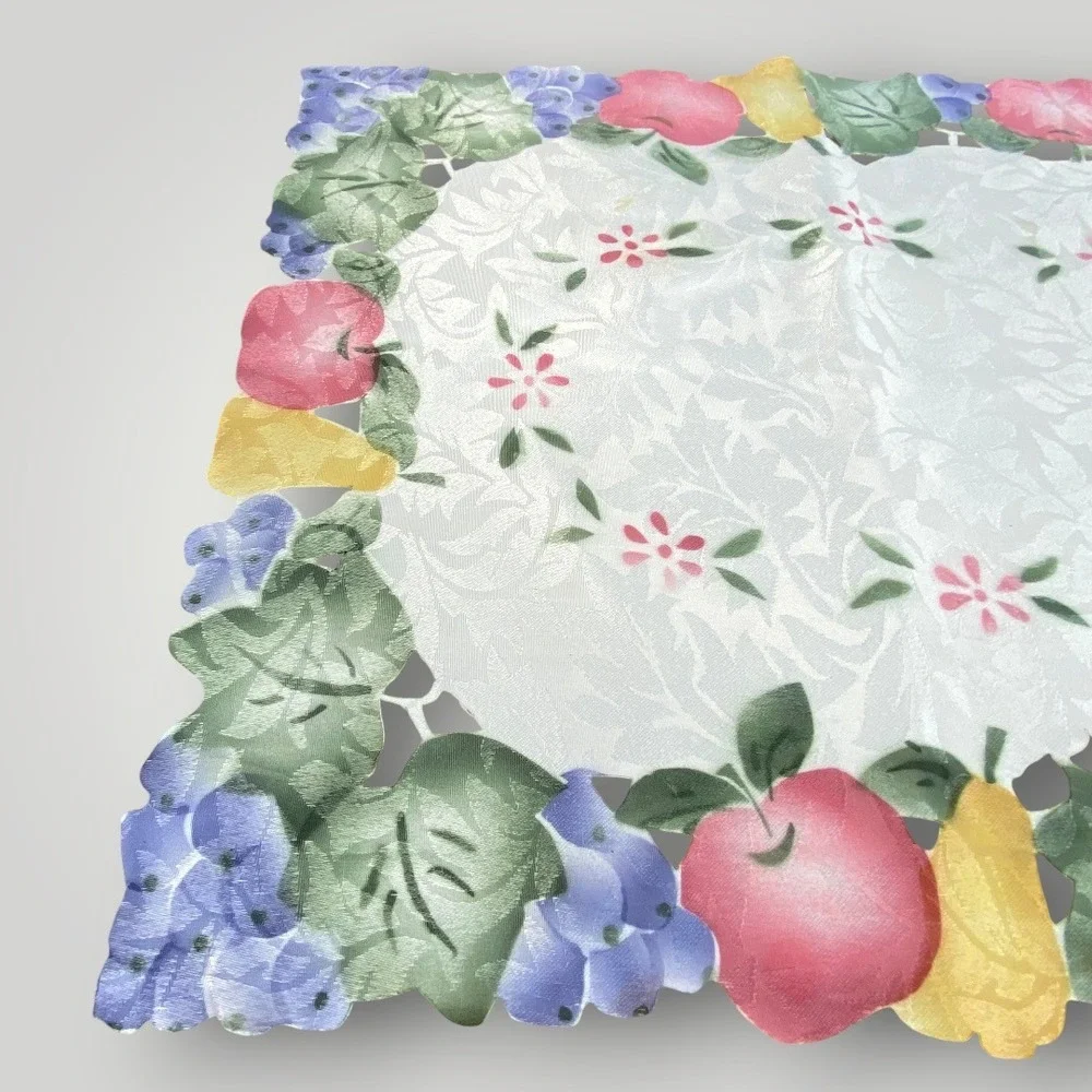 Fruit Table Runner Damask Jacquard Farmhouse Cottagecore Table Linen Y2K